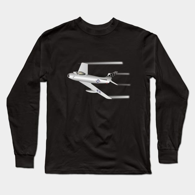 Air Force F-86 Sabre Jet Fighter Long Sleeve T-Shirt by NorseTech